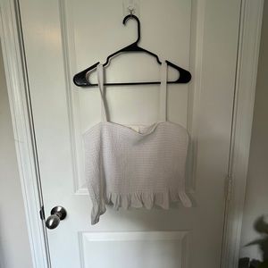 White Cropped Tank